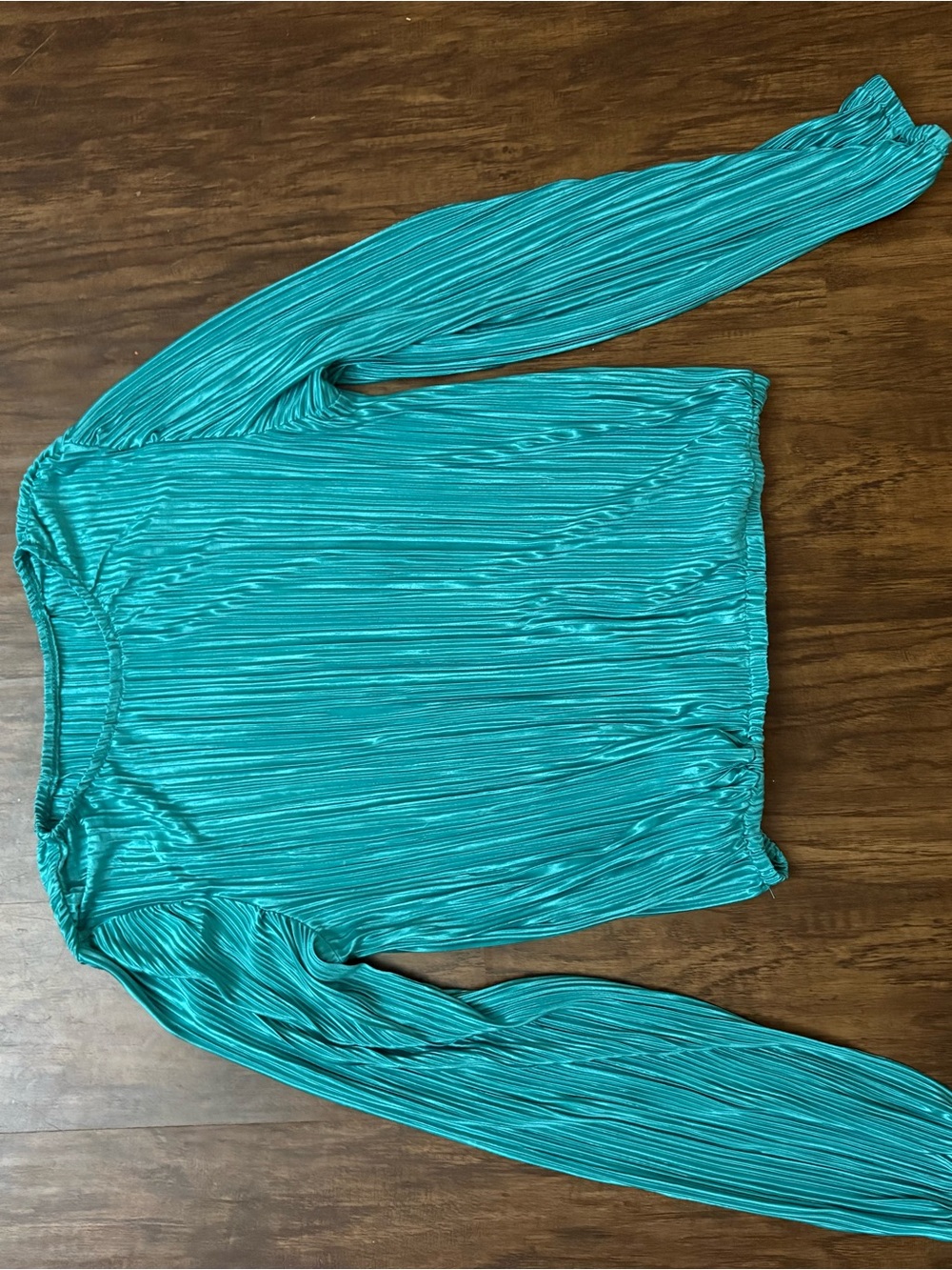 Women's Long Sleeve Ribbed Top in Teal